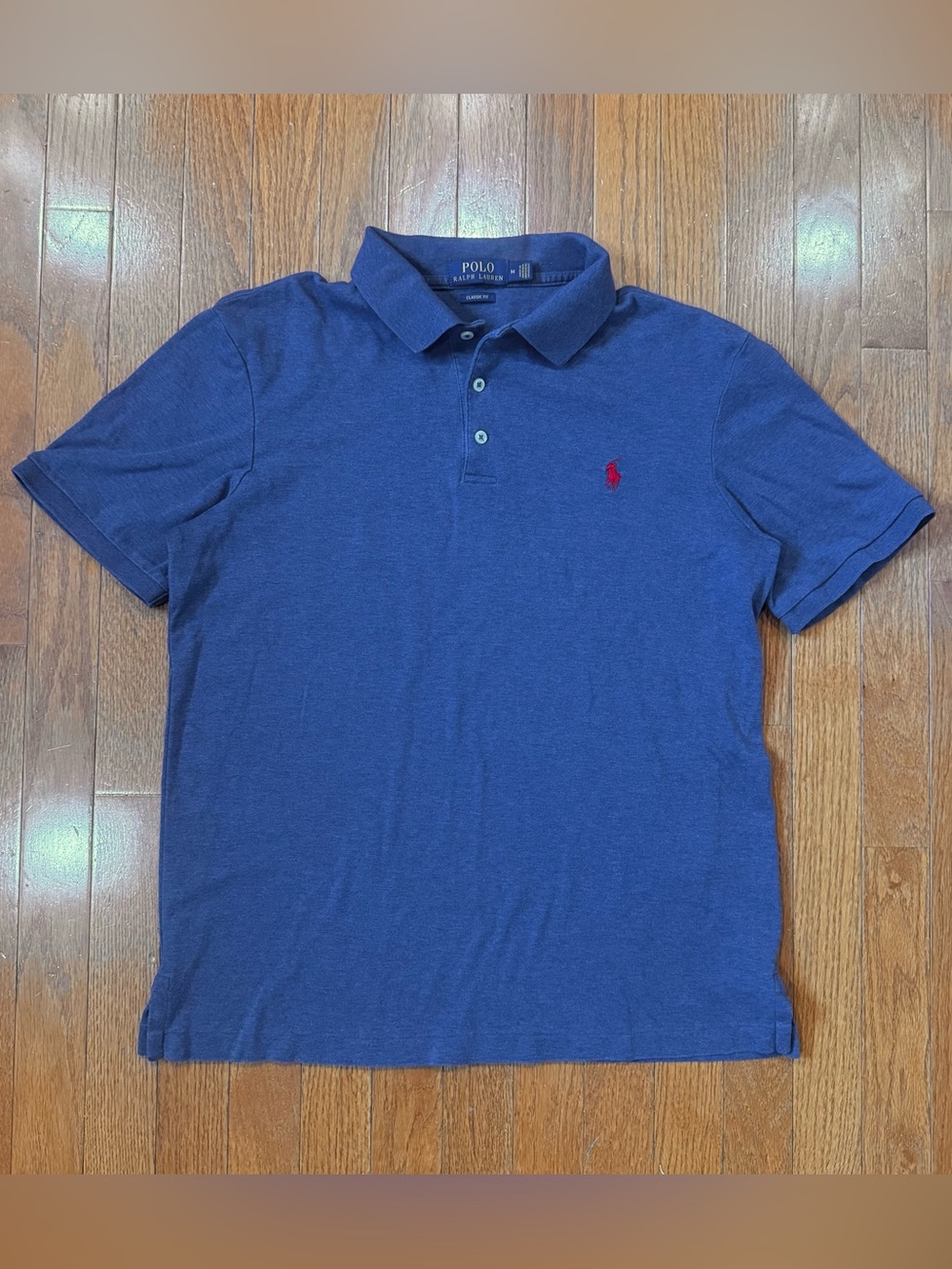 Polo Ralph Lauren Mens Medium Classic Fit Polo Shirt Short Sleeves Heathered